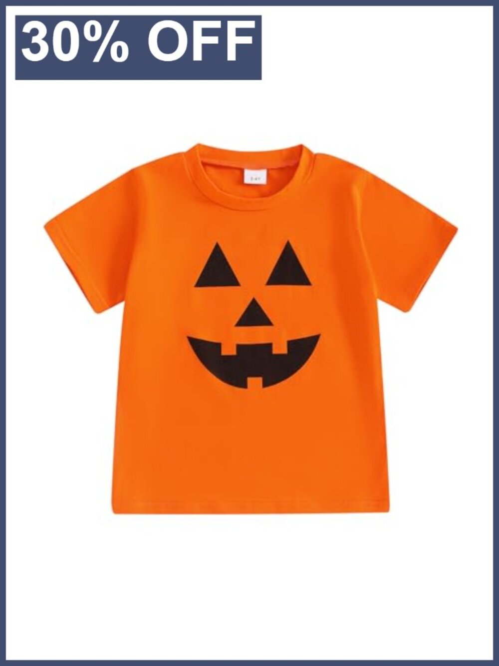 Kids Halloween Pumpkin Ghost Skeleton T-Shirt Short Sleeve Cotton Spandex